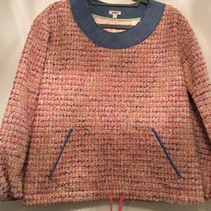 Size 2 Jcrew multi color tweed popover jacket